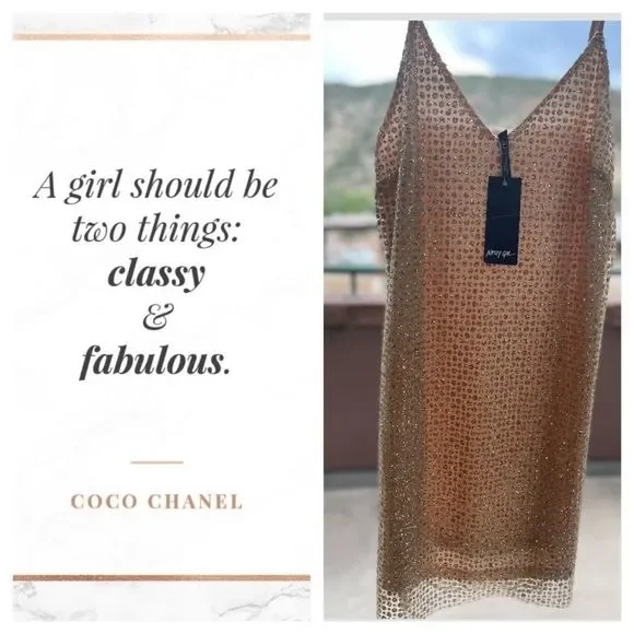 Nasty Gal  Golden Days Paris Dress NWT